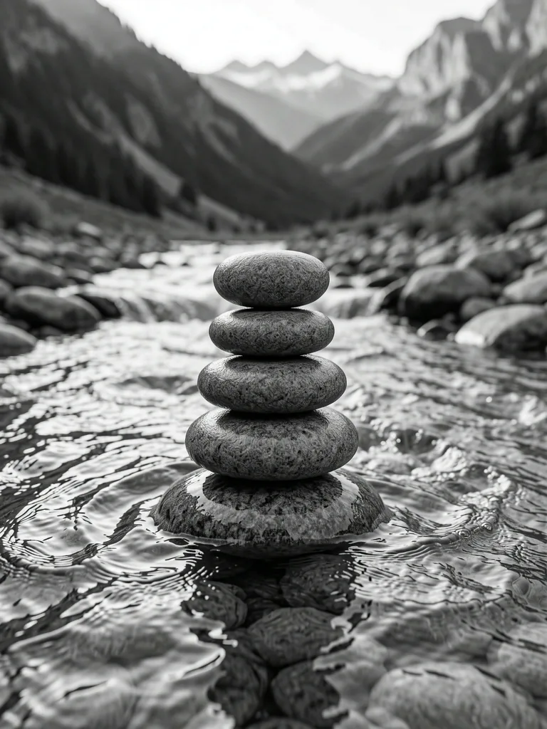 Glattgeschliffene Steine im Wasser
